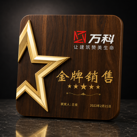 Oversized Gold Star Wooden Plaque - custom plaques and frames with your logo